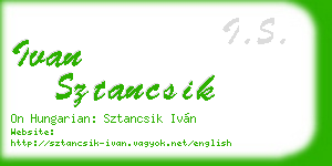 ivan sztancsik business card